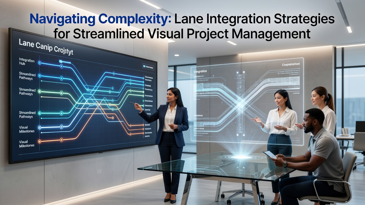 Detailed view of lane connections showing synchronized visual elements across a project canvas